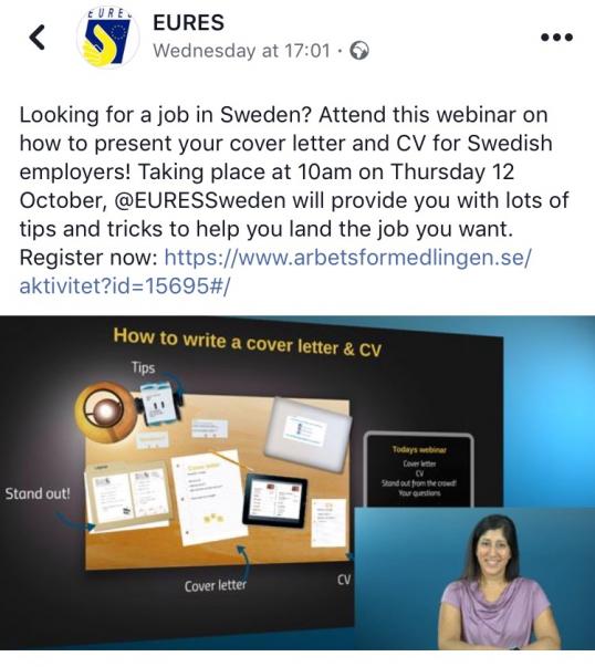 EURES Sweden helps jobseekers craft CVs specific to Swedish job market