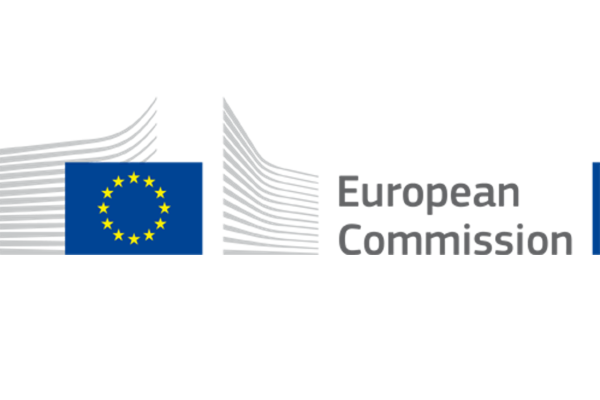 European Commission logo in black and blue