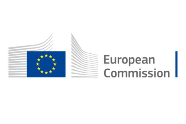 European Commission logo in black and blue