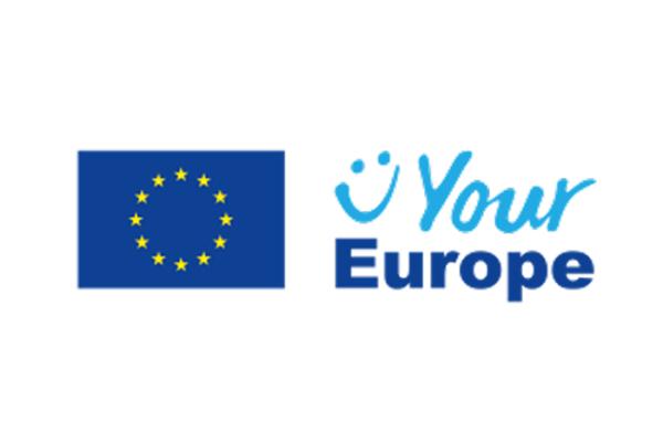 European flag with a smiley face and Your Europe written next to it